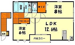 シェソワ2 2LDKの間取図画像