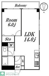 第2小美野マンション 4階1LDKの間取り