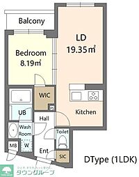 Alivis新江古田 2階1LDKの間取り