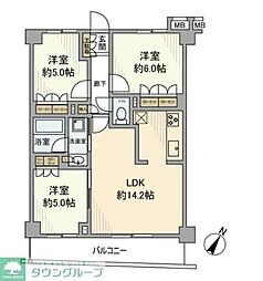 オープンレジデンシア和光プレイス 405 4階3LDKの間取り