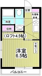 ピュア氷川台二番館 1階1Kの間取り