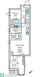 デュオフラッツ板橋大山 1LDKの間取図画像