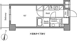 レジディア中村橋 2階1Kの間取り