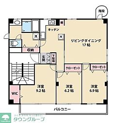 富士見台二丁目ビル 3階3LDKの間取り