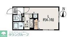 MODULOR氷川台 4階1Kの間取り