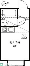 パンシオン豊島園Ａ棟 1階ワンルームの間取り