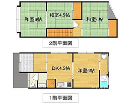 京都府京都市山科区川田西浦町（賃貸一戸建4DK・2階・62.09㎡） その1