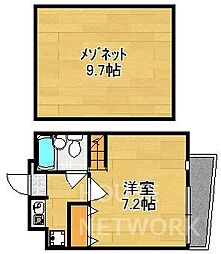 アーバンボート210 4階1Kの間取り