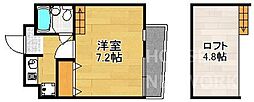 アーバンボート210 4階1Kの間取り
