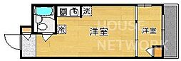 スクエア20 ワンルームの間取図画像