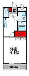 JR筑豊本線 天道駅 徒歩13分の賃貸アパート 2階1Kの間取り
