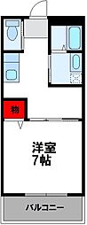 オークマンション立岩 1Kの間取図画像