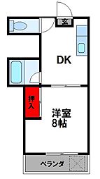 シティコーポ立岩 1DKの間取図画像