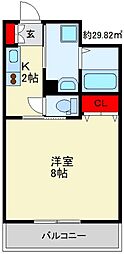 HWT横田 1Kの間取図画像