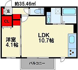 D-roomさんようA 1LDKの間取図画像
