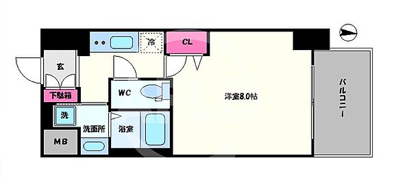 レジュールアッシュ天王寺舟橋 ｜大阪府大阪市天王寺区舟橋町(賃貸マンション1K・11階・25.50㎡)の写真 その2