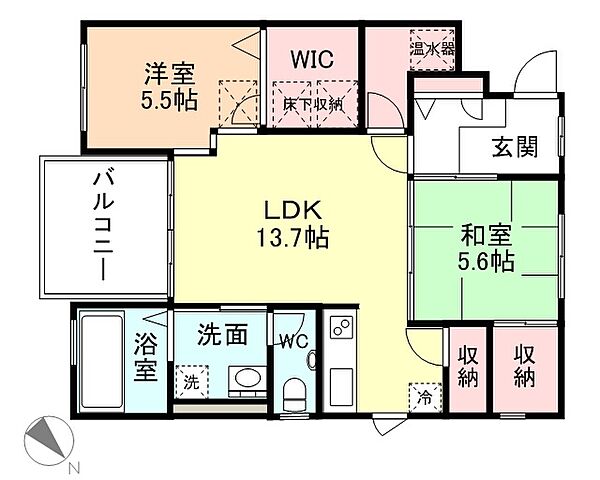 プルミエールU 305｜富山県富山市今泉(賃貸マンション2LDK・3階・67.20㎡)の写真 その2