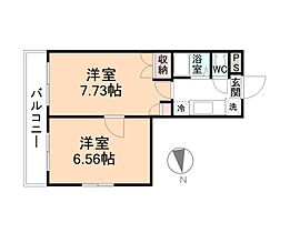 サンシャイン28 207 ｜ 富山県富山市大町12-1（賃貸マンション2K・2階・35.84㎡） その2