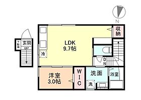 BASE稲荷元町II 205 ｜ 富山県富山市稲荷元町３丁目3番24号（賃貸アパート1LDK・2階・37.45㎡） その2