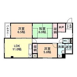 サンサーラ大町 3LDKの間取図画像
