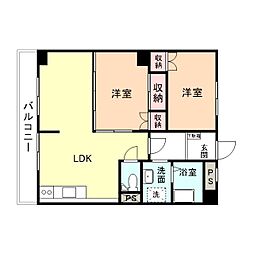 飯山ビル 2LDKの間取図画像