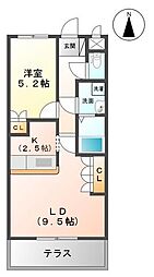 アイディールK 1LDKの間取図画像