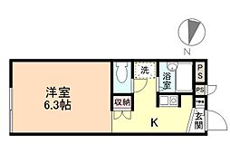 レオパレスマツコシ 1Kの間取図画像