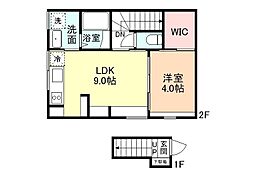 富山市向新庄町4丁目アパート 1LDKの間取図画像