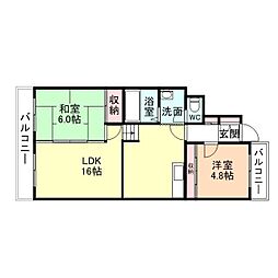ザ・セイントハウスイズミ 2LDKの間取図画像