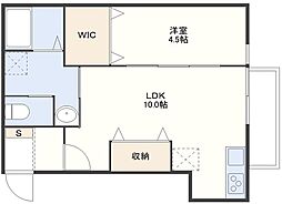 Felice杭出津 1LDKの間取図画像