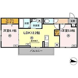 ガーランド 2LDKの間取図画像