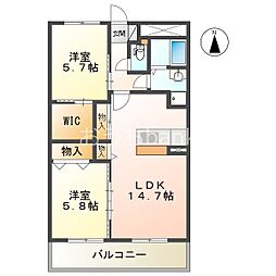 グリーンヒル小城 2LDKの間取図画像