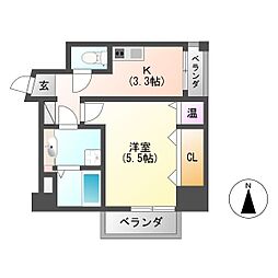 エクセルハイツ七番館 1Kの間取図画像