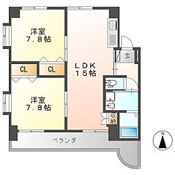 アンドウビル 2LDKの間取図画像