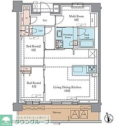 LUXENAプラスPAWS藤沢 2SLDKの間取図画像