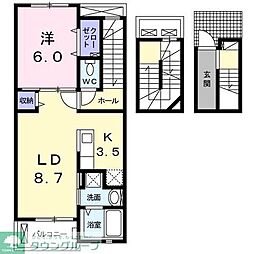 ヴィラ・セナーレ 1LDKの間取図画像