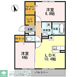 サンティエ 2LDKの間取図画像