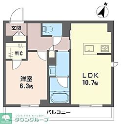 藤沢市亀井野2丁目マンション 1LDKの間取図画像