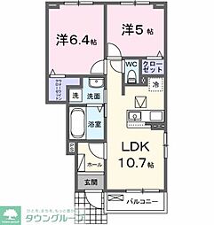 サン ファミーユII 2LDKの間取図画像