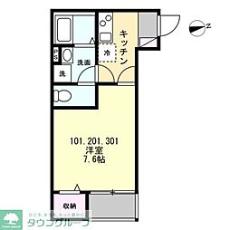 藤沢市高倉アパート 1Kの間取図画像