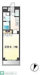 サンレジデンス湘南 1Kの間取図画像