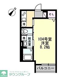 大和市上和田アパート 1Kの間取図画像