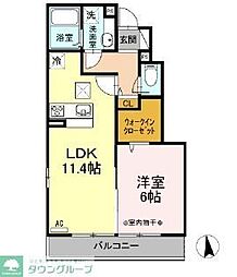 ウェストグランツ2 1LDKの間取図画像