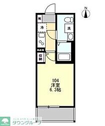 ベイルーム六会日大前 1Kの間取図画像