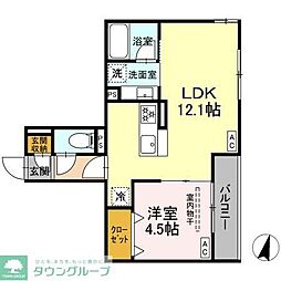 ブルマーレ湘南台 1LDKの間取図画像