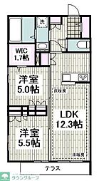 高座郡寒川町倉見マンション 2LDKの間取図画像