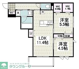 アルカン・メール 藤沢 2LDKの間取図画像