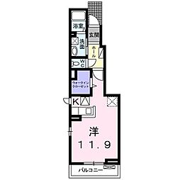 サンパティーク ワンルームの間取図画像