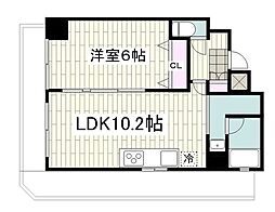 エシュレ湘南 1LDKの間取図画像