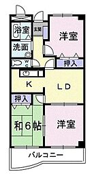 ビジュオール 2LDKの間取図画像